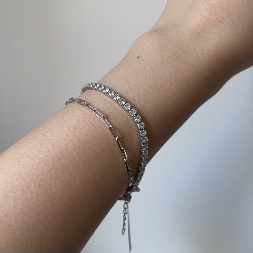 NEW Diamonique Layered Diamond Tennis Bracelet